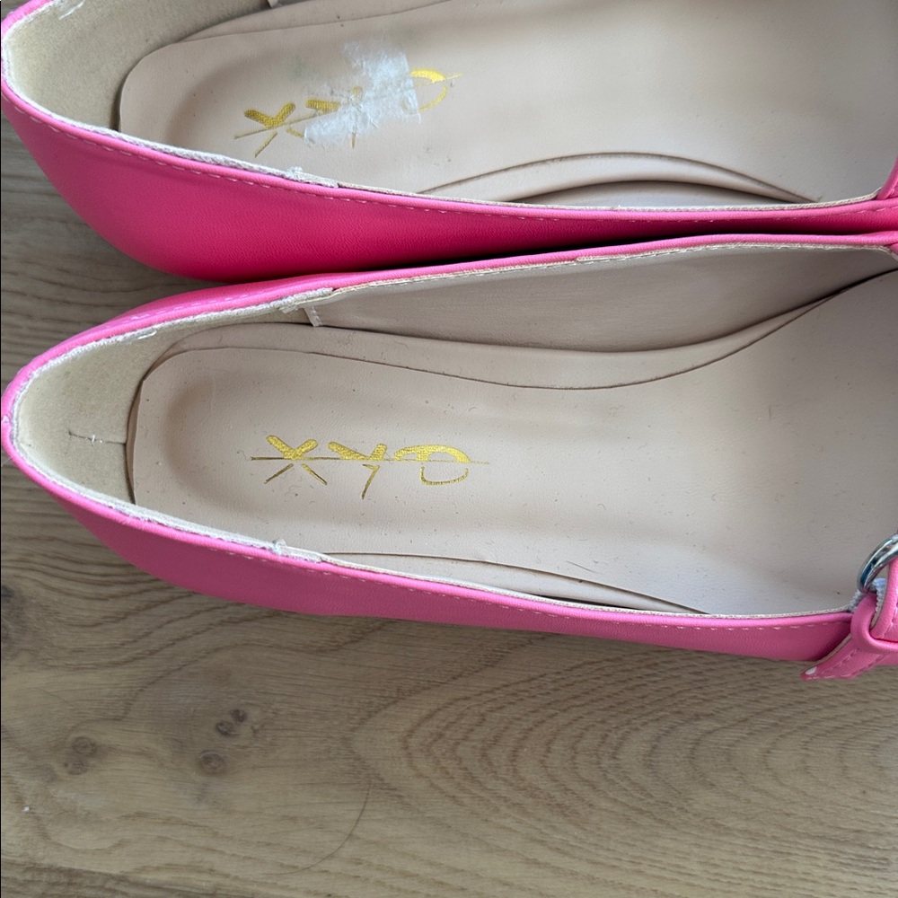 XYD Womens NEW Pink Rhinestone Buckle Strap Slip-On Flat Mary Jane Shoes Size 8 - Picture 7 of 9